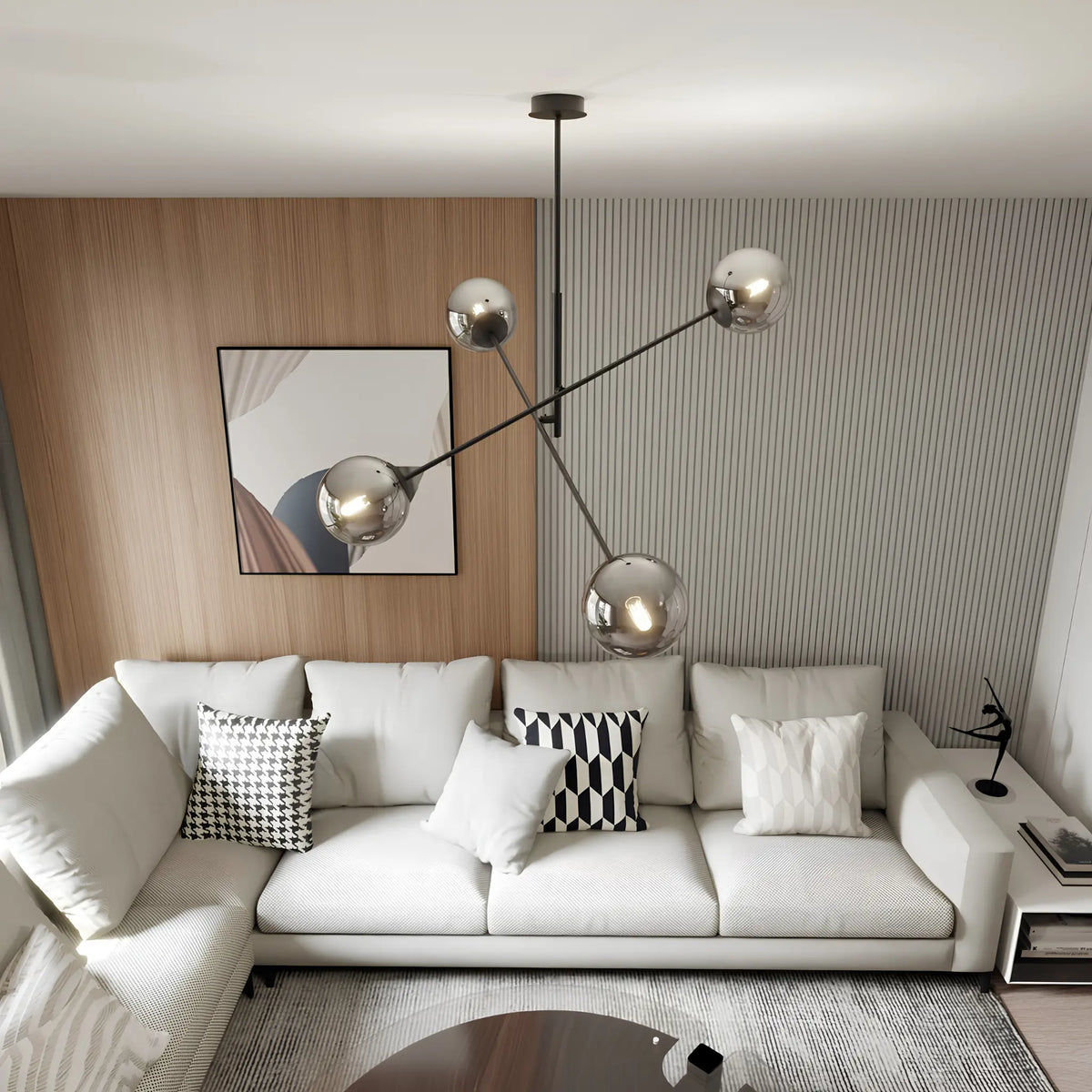 Emibig Linear Pendellampa 4-ljus Ø102 cm, Svart