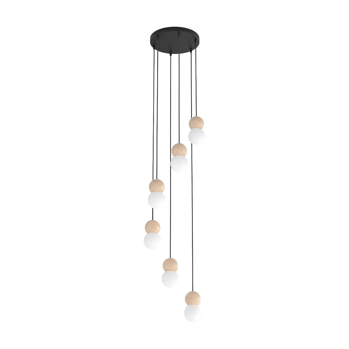 Emibig Loop Pendellampa 6-ljus Ø33 cm, Svart