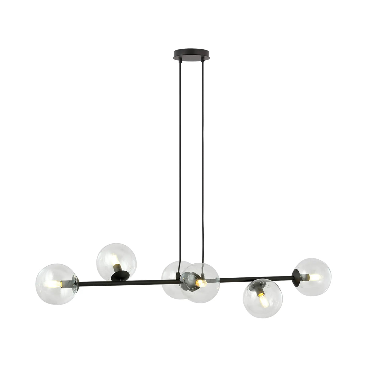 Emibig Rossi Pendellampa 6-ljus 110x30 cm, Svart