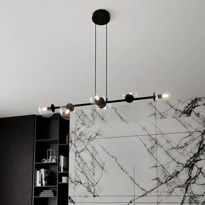Emibig Rossi Pendellampa 6-ljus 110x30 cm, Svart
