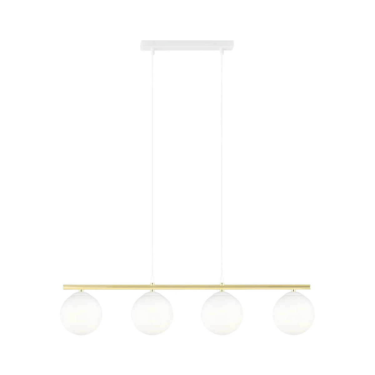 Emibig Allora Pendellampa 4-ljus 85x14 cm, Vit/Guld