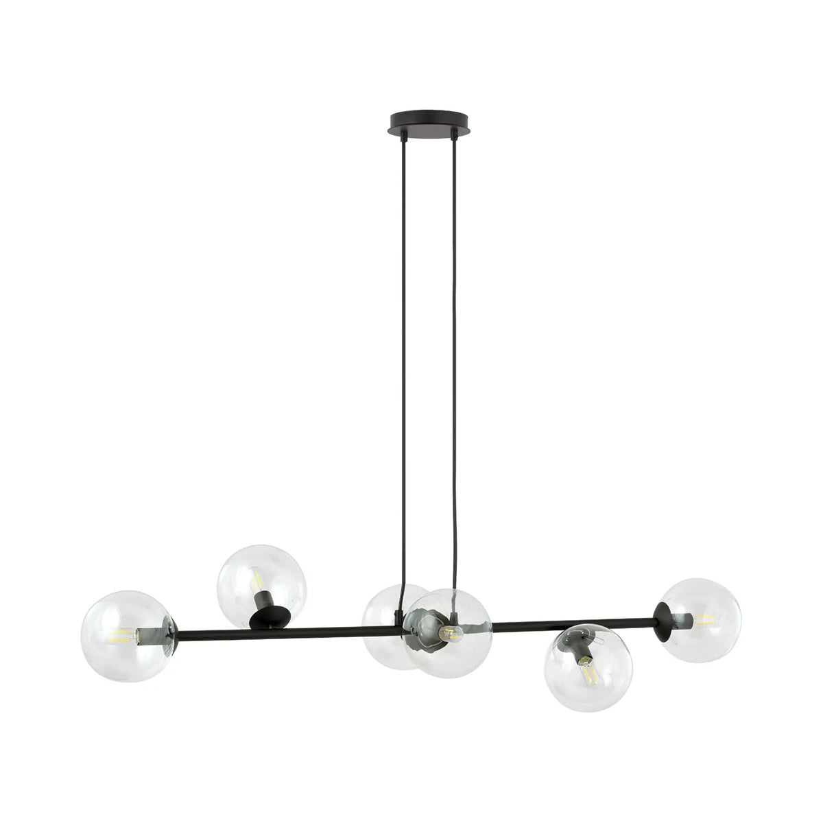 Emibig Rossi Pendellampa 6-ljus 110x30 cm, Svart