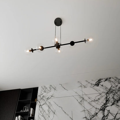 Emibig Rossi Pendellampa 6-ljus 110x30 cm, Svart
