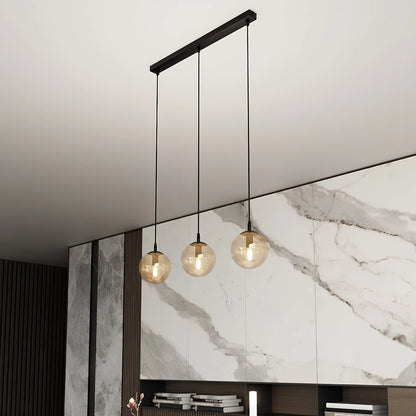 Emibig Cosmo Pendellampa 3-ljus 70x14 cm, Svart/Gul