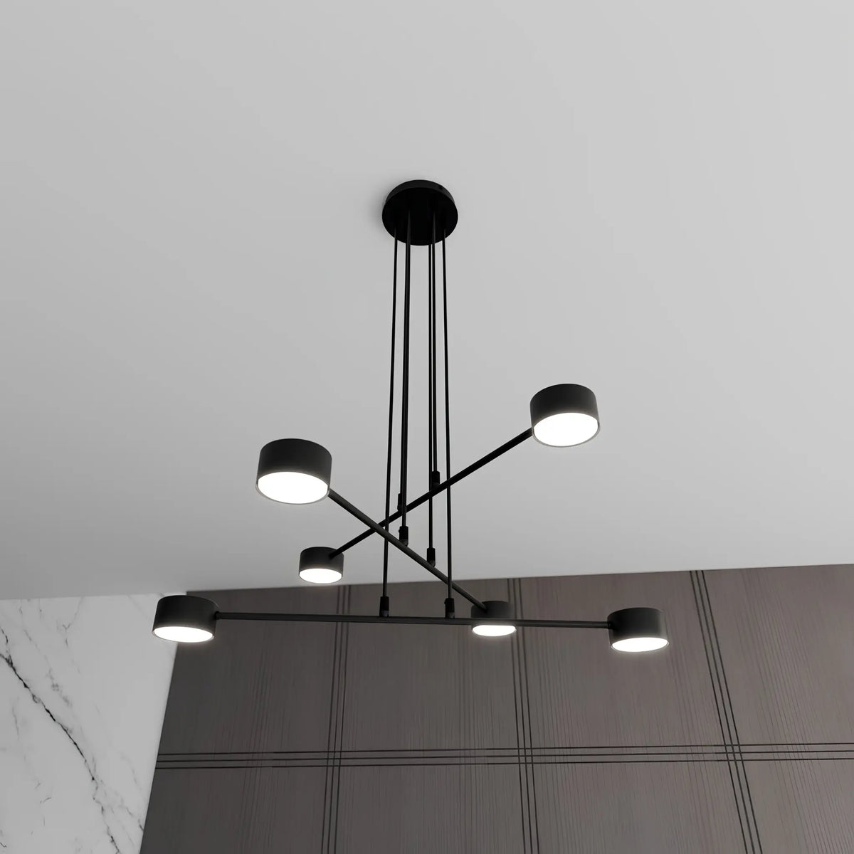 Emibig Modus Pendellampa 6-ljus Ø70 cm, Svart