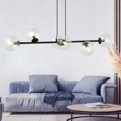 Emibig Rossi Pendellampa 6-ljus 110x30 cm, Svart