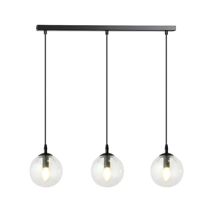 Emibig Cosmo Pendellampa 3-ljus 70x14 cm, Svart/Klar