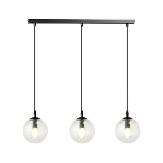 Emibig Cosmo Pendellampa 3-ljus 70x14 cm, Svart/Klar