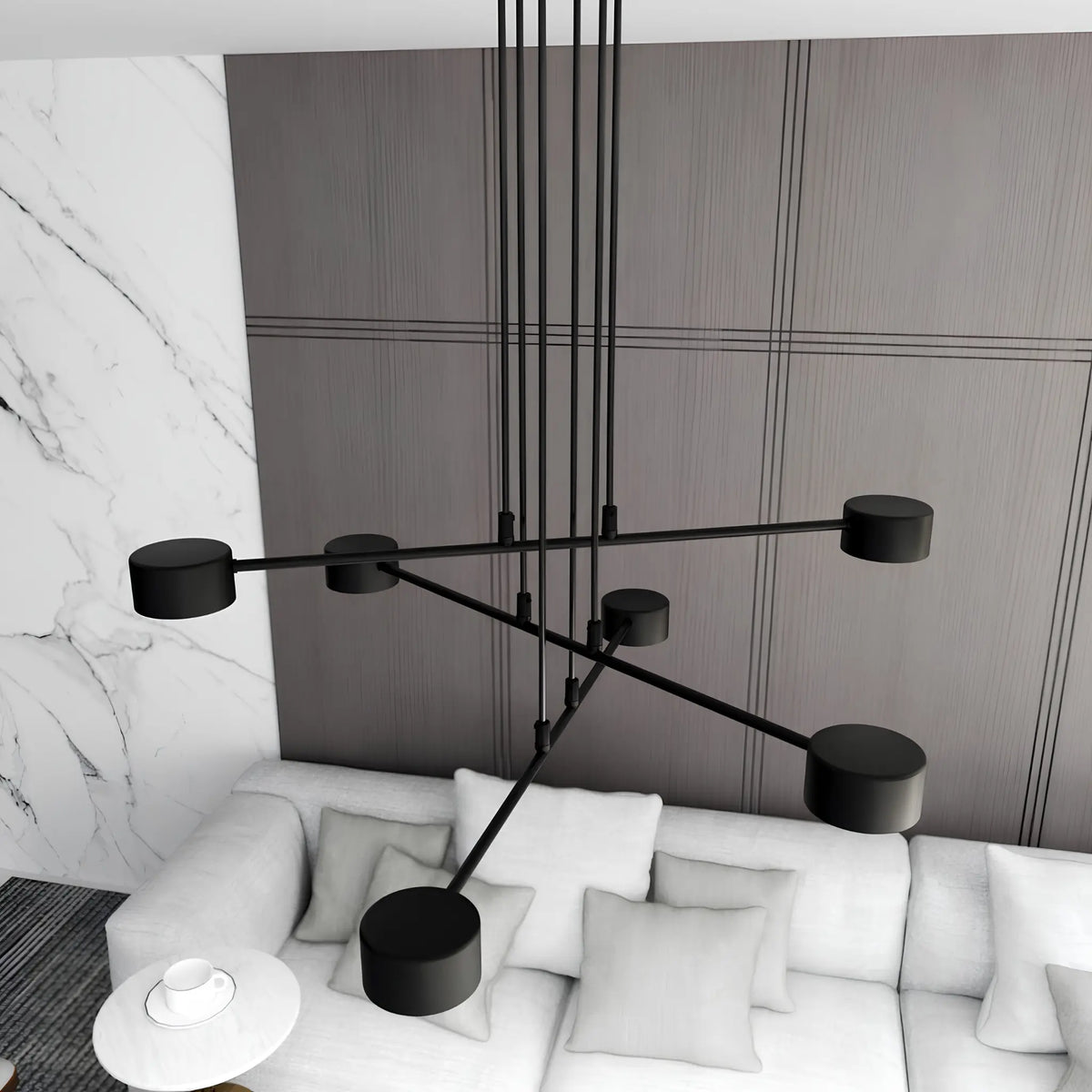 Emibig Modus Pendellampa 6-ljus Ø70 cm, Svart