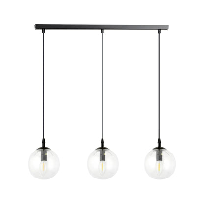 Emibig Cosmo Pendellampa 3-ljus 70x14 cm, Svart/Klar