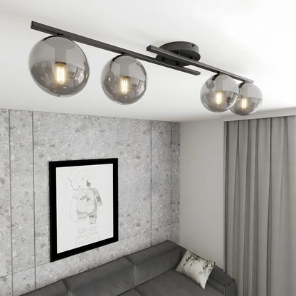 Emibig Kairo Taklampa 4-ljus 87x29 cm, Svart