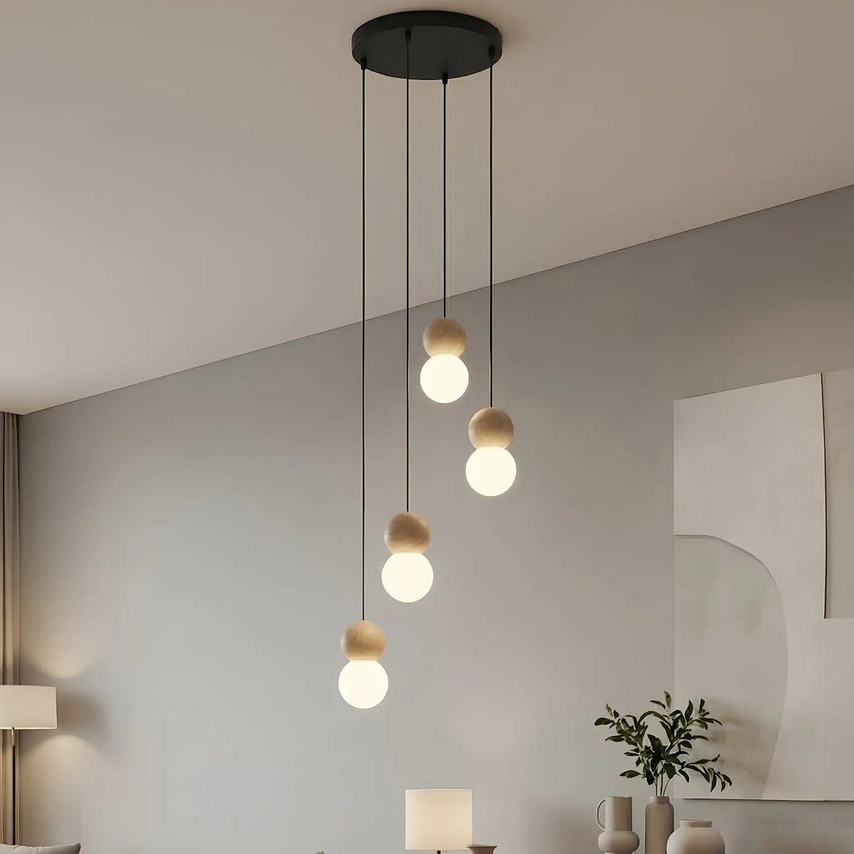 Emibig Loop Pendellampa 4-ljus Ø33 cm, Svart