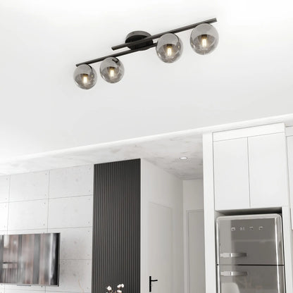 Emibig Kairo Taklampa 4-ljus 87x29 cm, Svart
