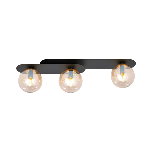 Emibig Plaza Taklampa 3-ljus 70x14 cm, Svart/Gul