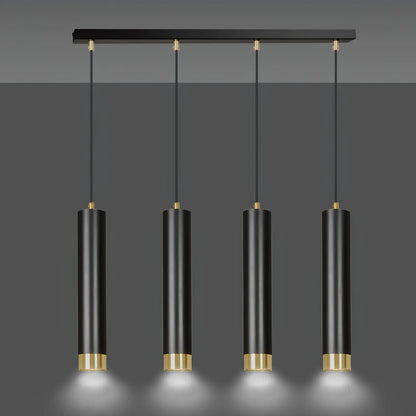 Emibig Kibo Pendellampa 4-ljus 60x6 cm, Svart/Guld