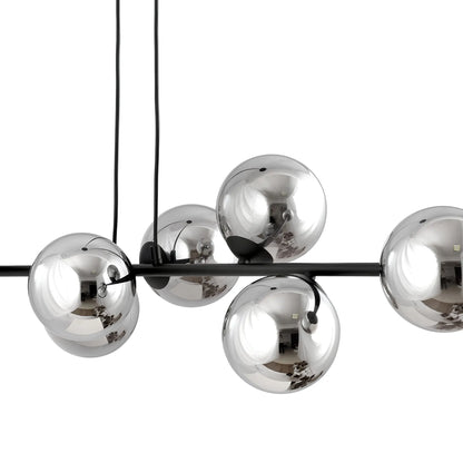 Emibig Rossi Pendellampa 6-ljus 110x30 cm, Svart