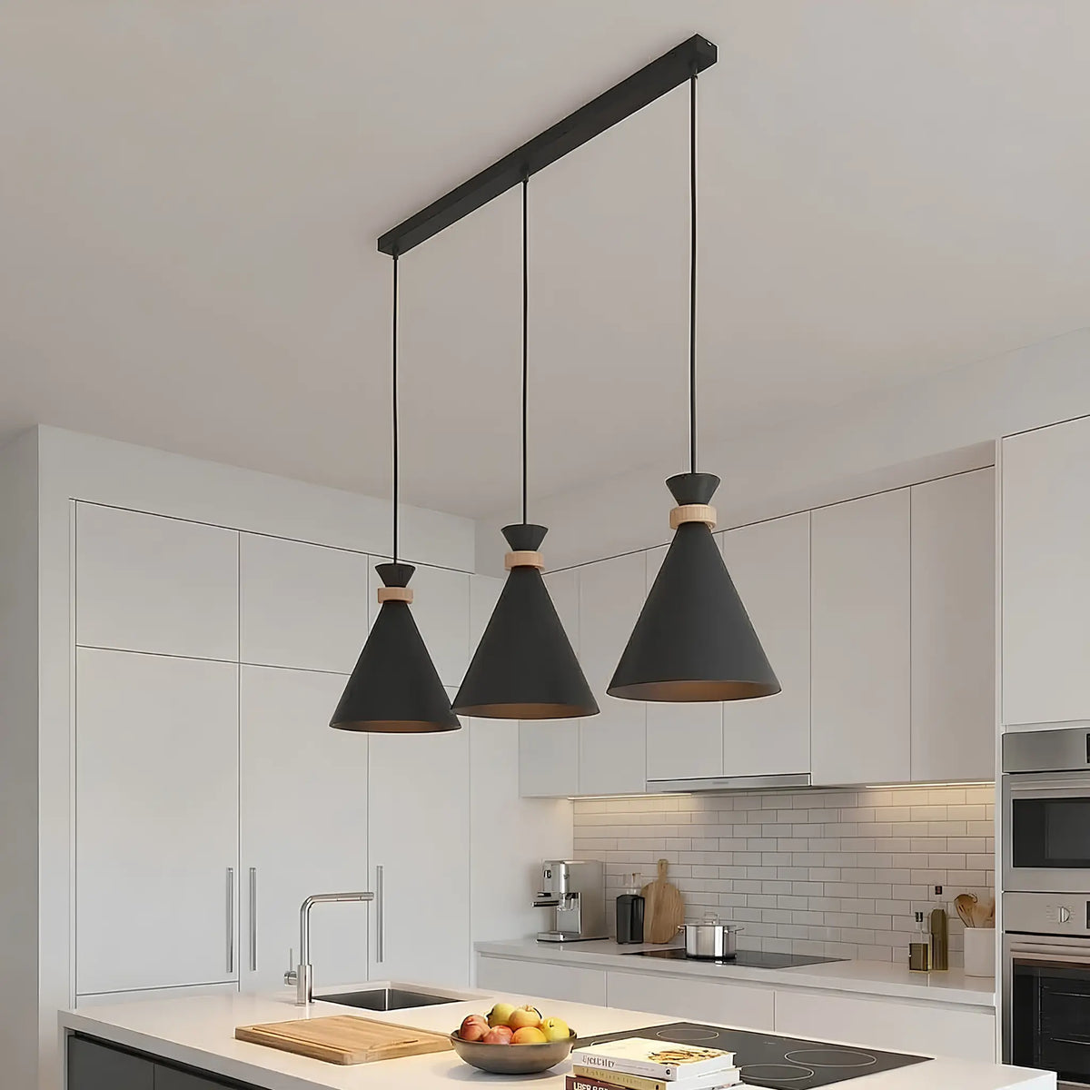 Emibig Zero Pendellampa 3-ljus 78x23 cm, Svart