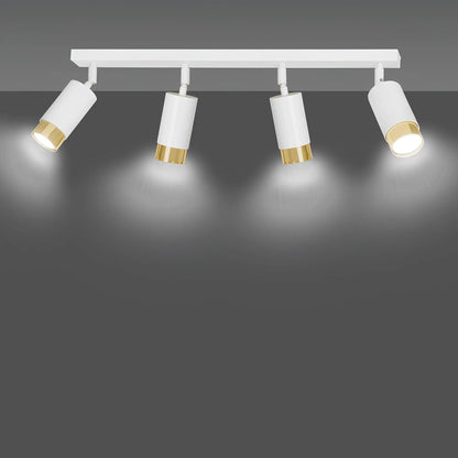 Emibig Hiro Taklampa 4-ljus 60x6 cm, Vit/Guld