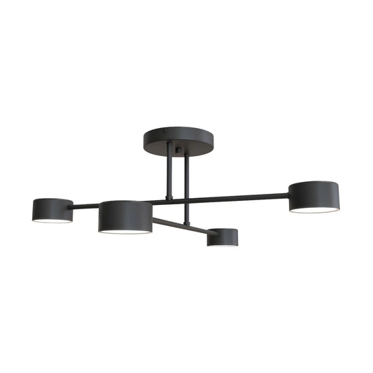 Emibig Halo Taklampa 4-ljus Ø60 cm, Svart