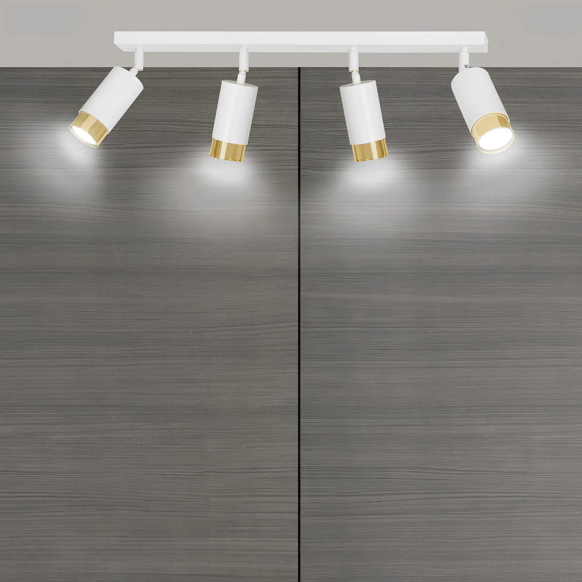 Emibig Hiro Taklampa 4-ljus 60x6 cm, Vit/Guld