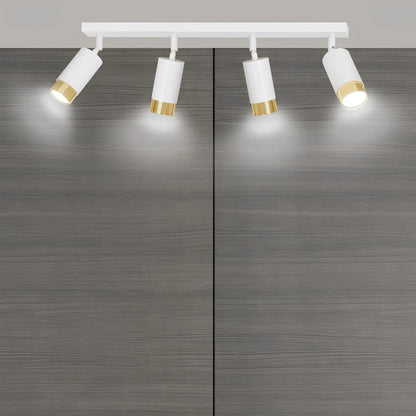 Emibig Hiro Taklampa 4-ljus 60x6 cm, Vit/Guld