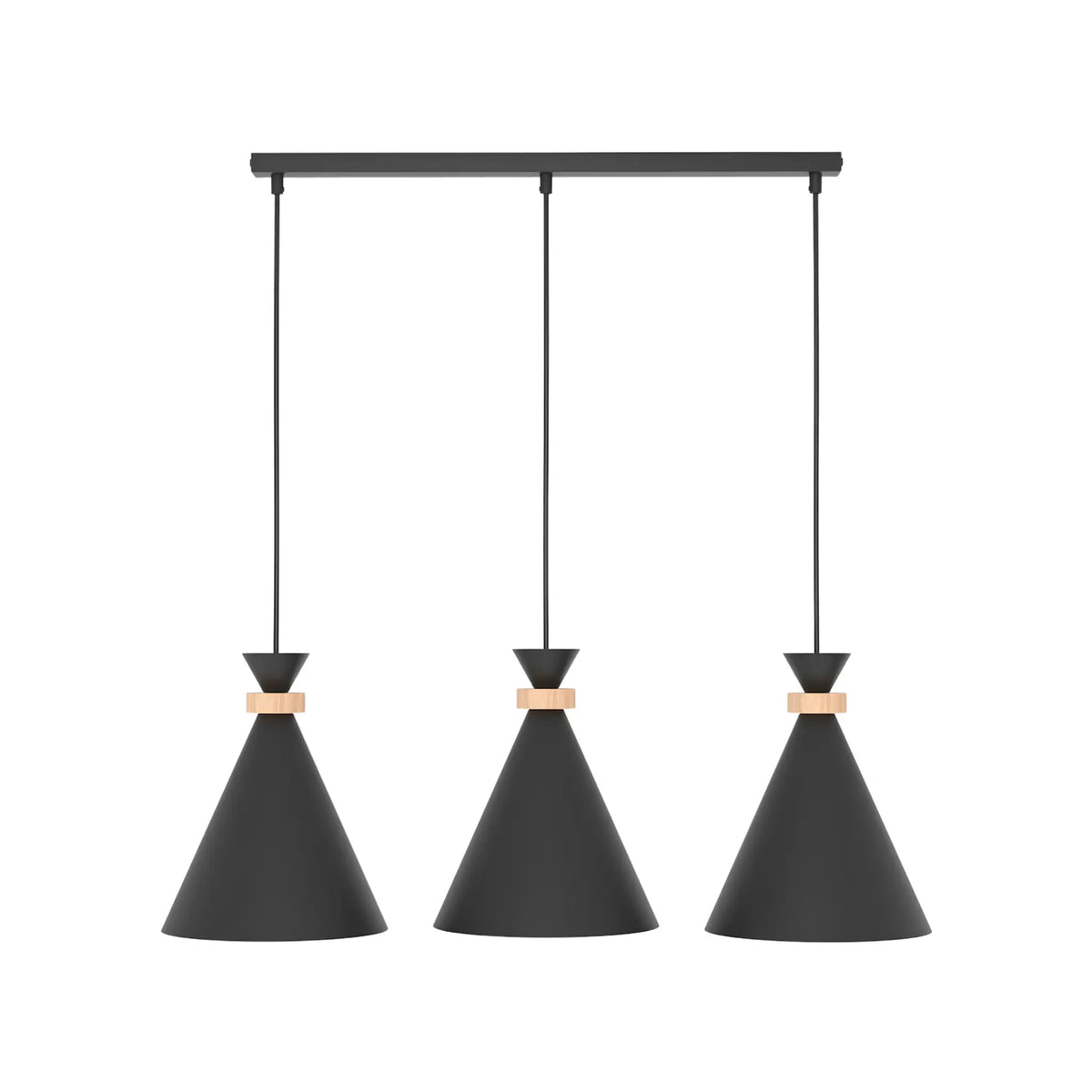 Emibig Zero Pendellampa 3-ljus 78x23 cm, Svart