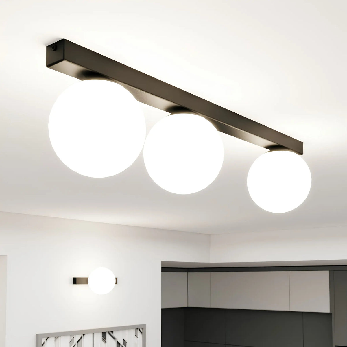 Emibig Fit Taklampa 3-ljus 70x14 cm, Svart
