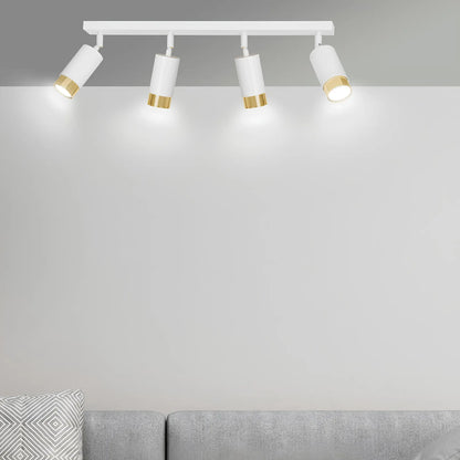 Emibig Hiro Taklampa 4-ljus 60x6 cm, Vit/Guld