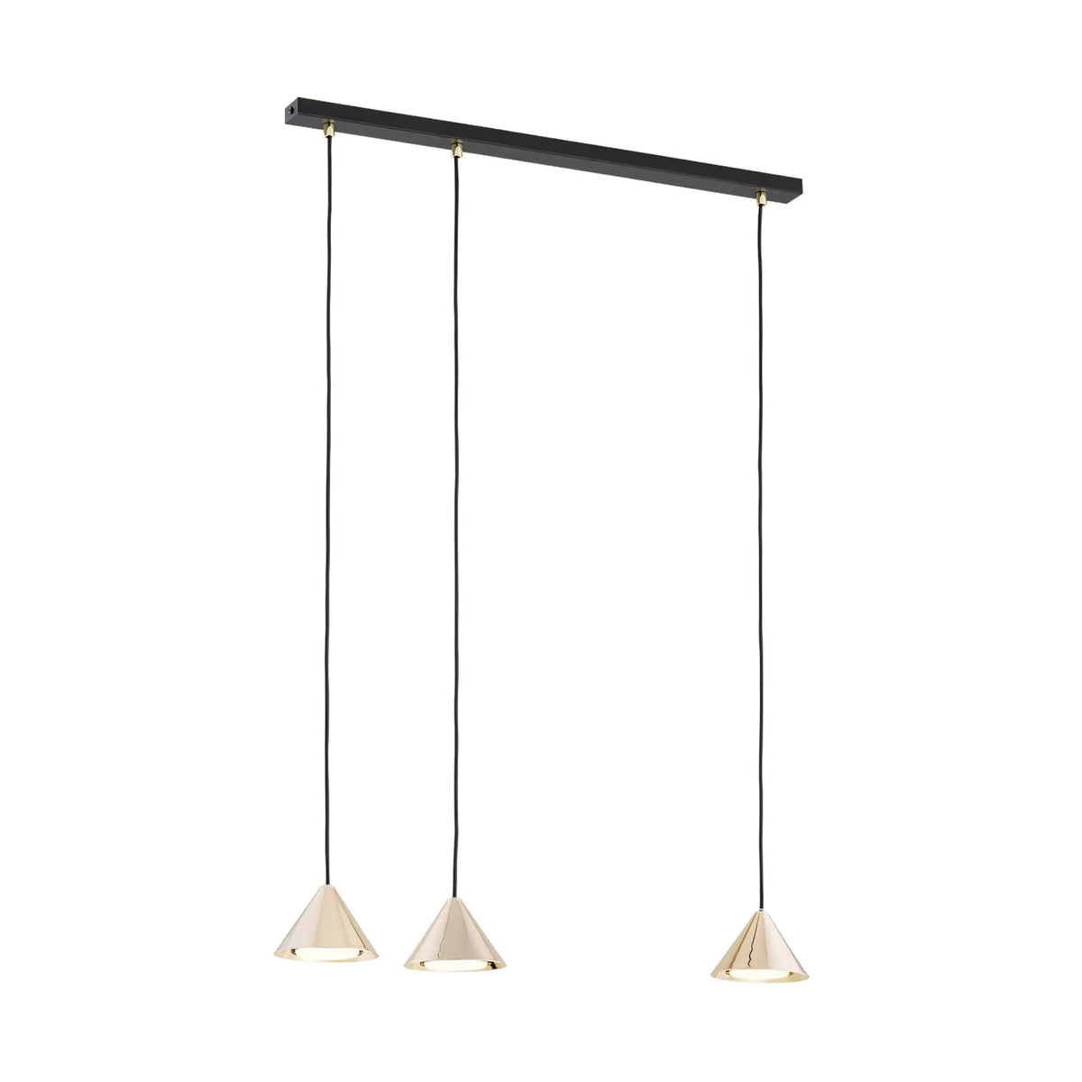 Emibig Elit Pendellampa 3-ljus 70x12 cm, Svart/Guld
