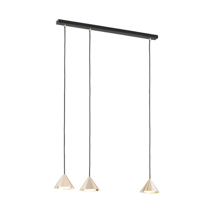 Emibig Elit Pendellampa 3-ljus 70x12 cm, Svart/Guld