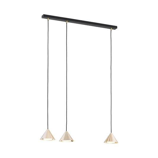 Emibig Elit Pendellampa 3-ljus 70x12 cm, Svart/Guld