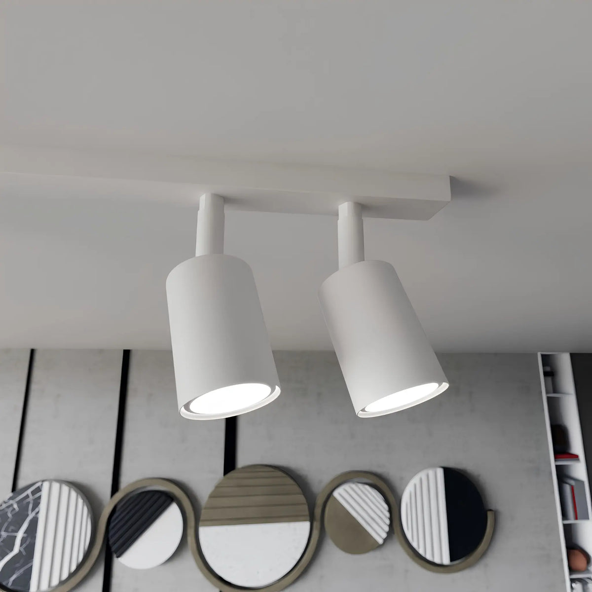 Emibig Flash Taklampa 4-ljus 70x4 cm, Vit