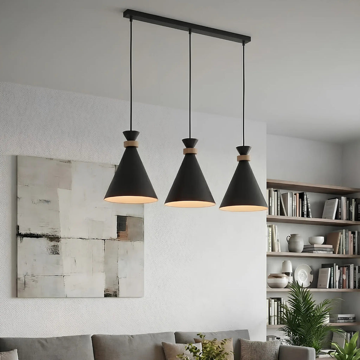 Emibig Zero Pendellampa 3-ljus 78x23 cm, Svart