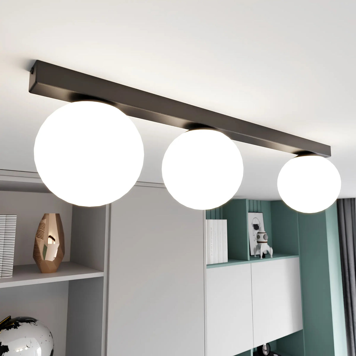 Emibig Fit Taklampa 3-ljus 70x14 cm, Svart
