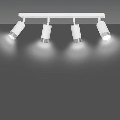 Emibig Hiro Taklampa 4-ljus 60x6 cm, Vit/Silver