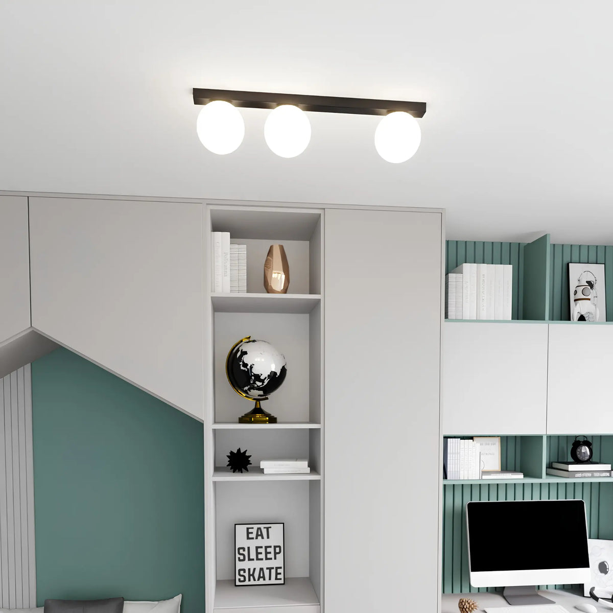 Emibig Fit Taklampa 3-ljus 70x14 cm, Svart
