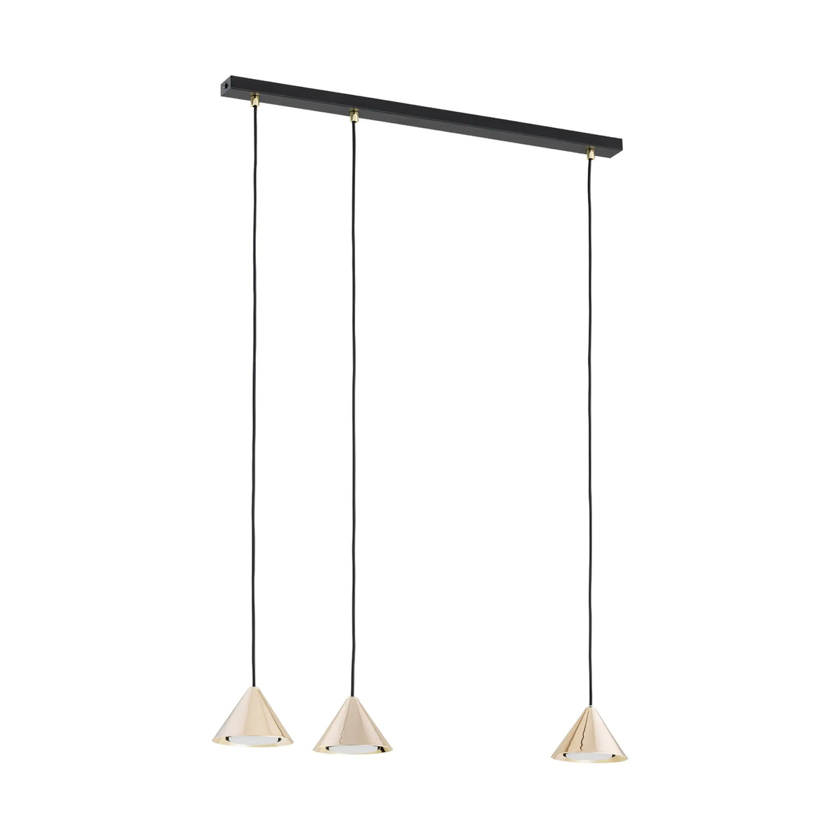 Emibig Elit Pendellampa 3-ljus 70x12 cm, Svart/Guld