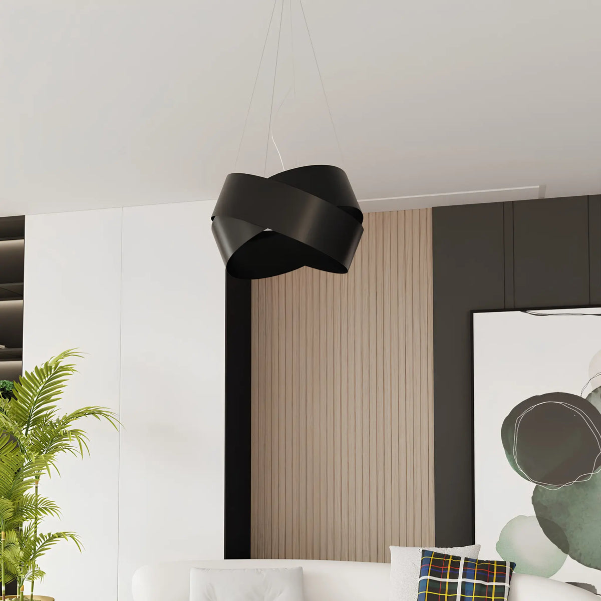 Emibig Vieno Pendellampa 2-ljus Ø50 cm, Svart