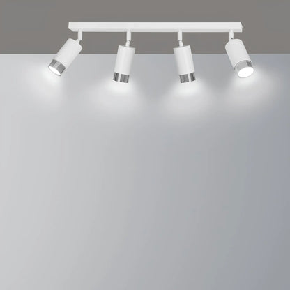 Emibig Hiro Taklampa 4-ljus 60x6 cm, Vit/Silver