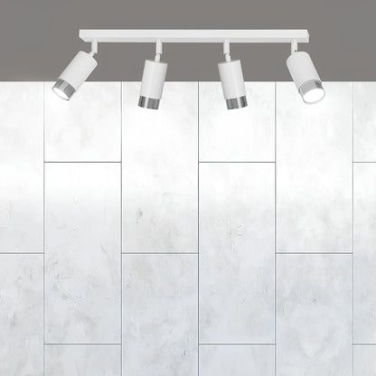 Emibig Hiro Taklampa 4-ljus 60x6 cm, Vit/Silver