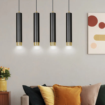 Emibig Kibo Pendellampa 4-ljus 60x6 cm, Svart/Guld