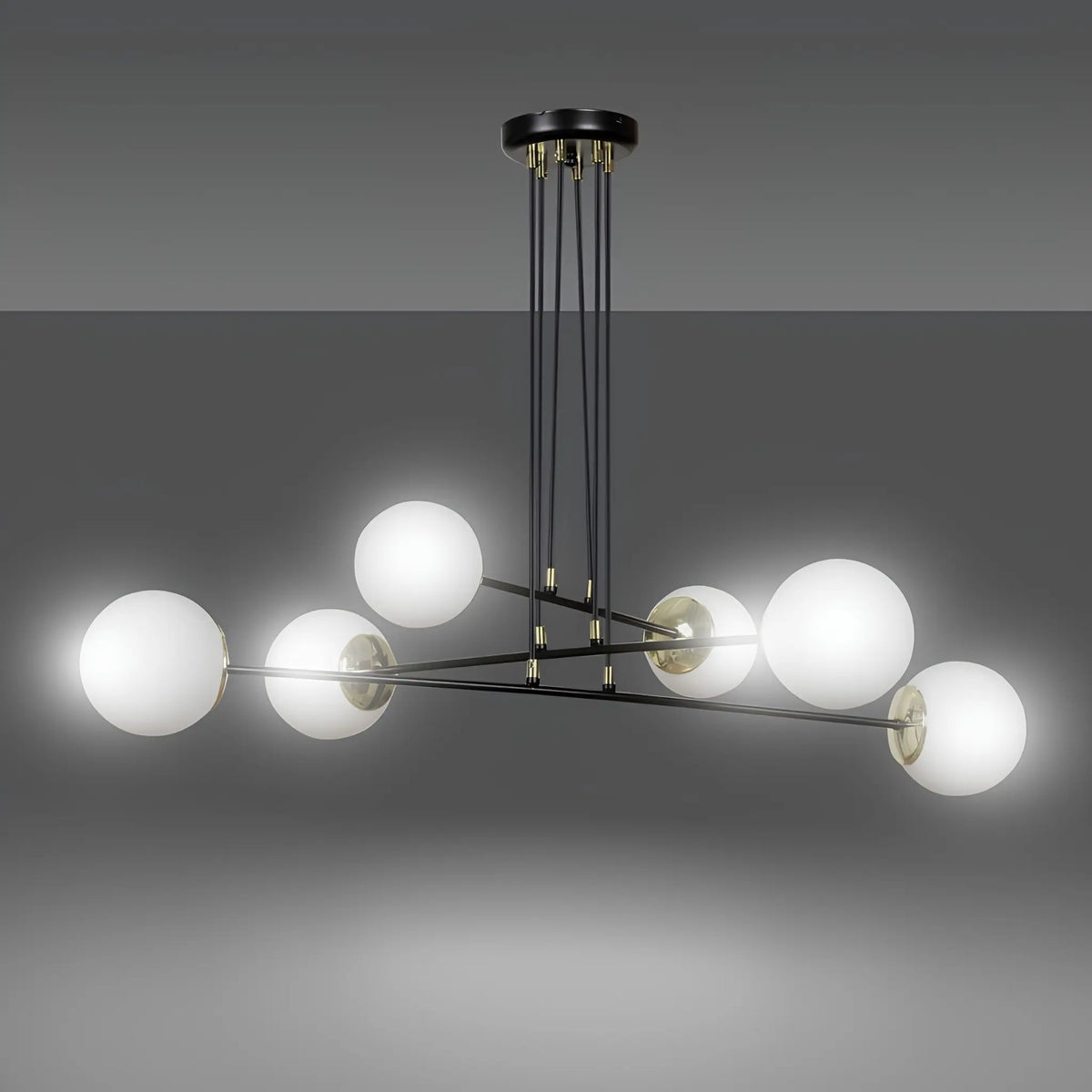 Emibig Ognis Pendellampa 6-ljus 90x75 cm, Svart
