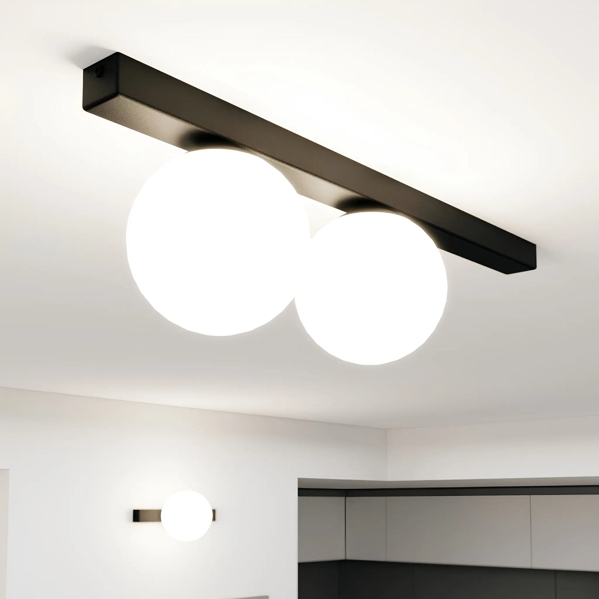 Emibig Fit Taklampa 2-ljus 60x14 cm, Svart