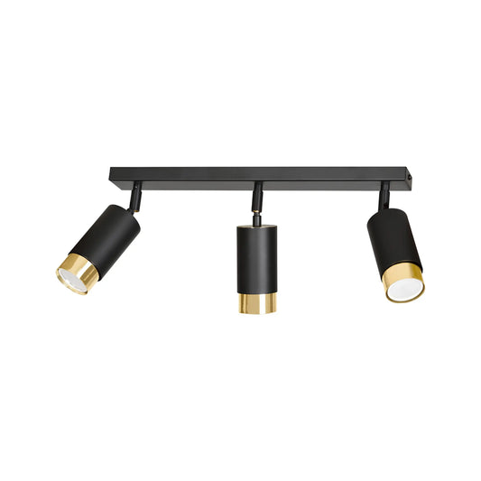 Emibig Hiro Taklampa 3-ljus 45x6 cm, Svart/Guld