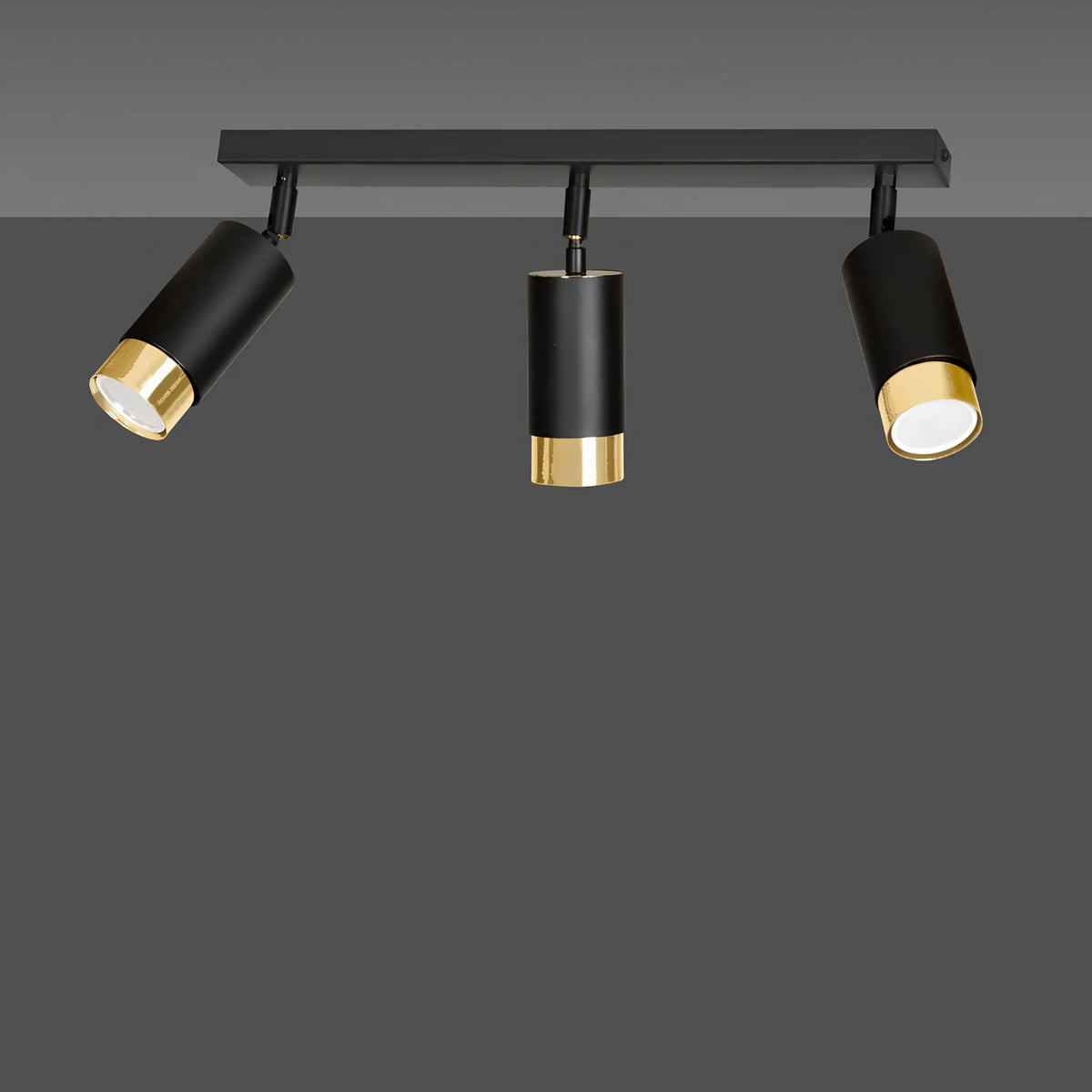 Emibig Hiro Taklampa 3-ljus 45x6 cm, Svart/Guld