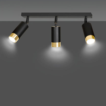 Emibig Hiro Taklampa 3-ljus 45x6 cm, Svart/Guld