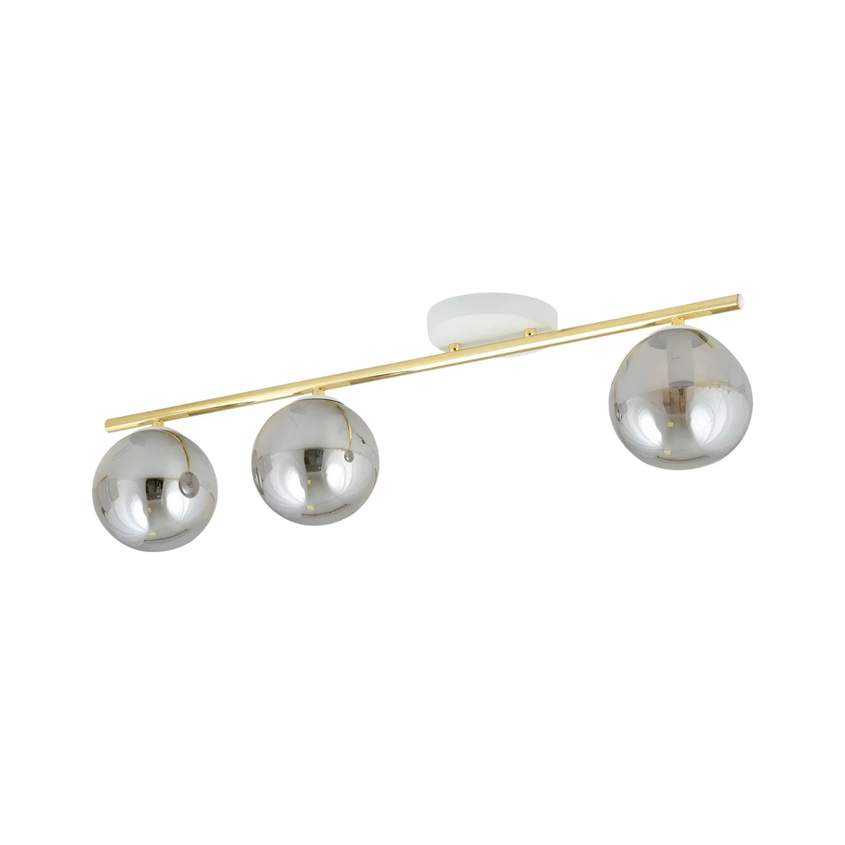 Emibig Monza Taklampa 3-ljus 80x14 cm, Vit/Guld