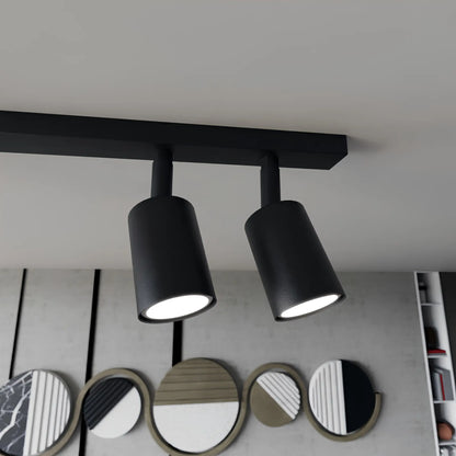 Emibig Flash Taklampa 4-ljus 70x4 cm, Svart