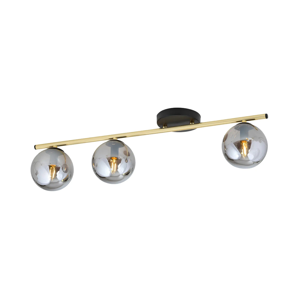Emibig Monza Taklampa 3-ljus 80x14 cm, Svart/Guld