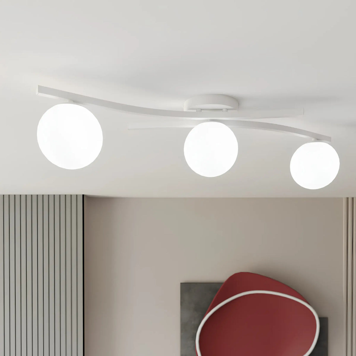 Emibig Opus Taklampa 3-ljus Ø60 cm, Vit